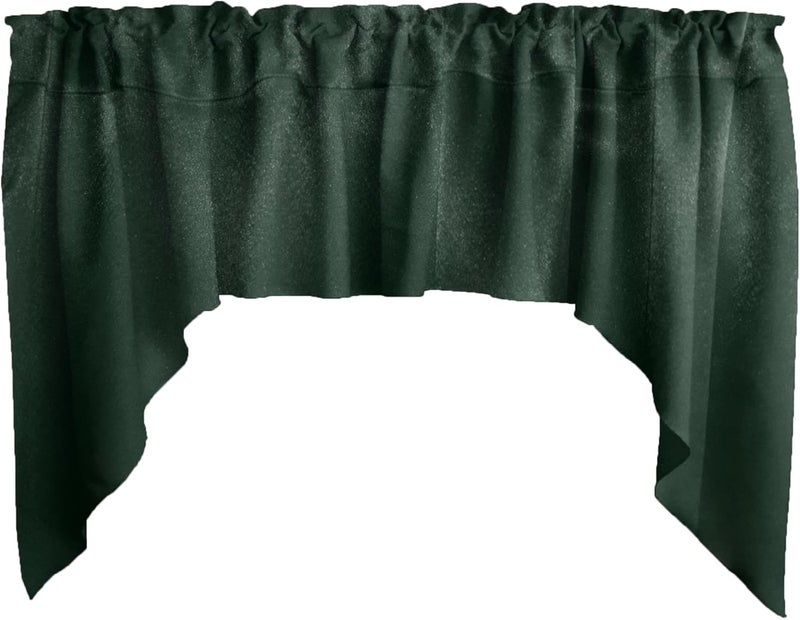 Solid Shiny Satin Swag Window Valance Home Décor Bedroom Nursery Kitchen Window (Hunter Green)